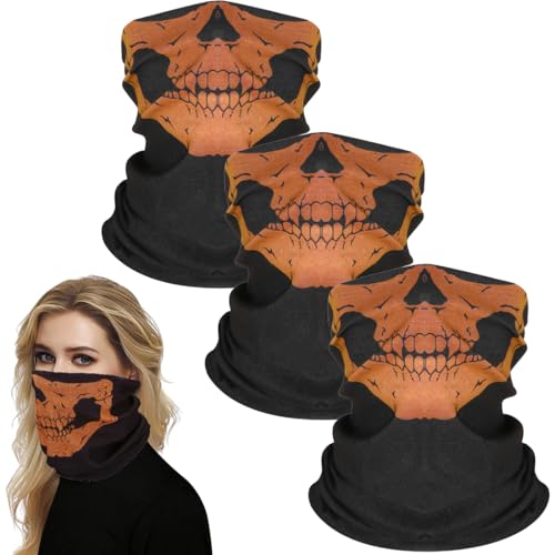 KIRZAX 3 Stück Motorrad Totenkopf Maske,Nahtlos Schädel Gesicht Schlauch Maske,Sturmmaske, für Motorrad, Fahrrad, Wandern, Ski, Halloween KIRZAX 3 Stück Motorrad Totenkopf Maske,Nahtlos Schädel Gesicht Schlauch Maske,Sturmmaske, für Motorrad, Fahrrad, Wandern, Ski, Halloween von KIRZAX