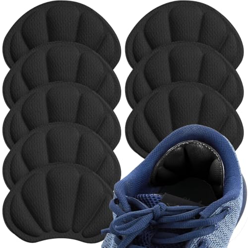KIRZAX 4 Paar Fersenschutz Schuheinlagen, Fersen Patch,Sneaker Reparatur Patch,Bequemer Fersenschoner,Selbstklebende rutschfeste Fersenkissen,Fersenpolster Reparatur für die Meisten Arten, Schwarz von KIRZAX