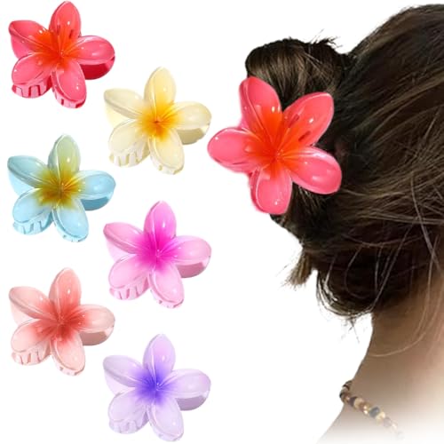 KIRZAX 6 Stück Blumen Haarspangen,Rutschfeste Hawaii Haarspange für Frauen, 4cm Flower Hair Clip Bunt,Haarspiralen Clip, Dekorative Haarschmuck,Hibiskus Klammer für Mädchen Dick/Dünn Haar KIRZAX 6 Stück Blumen Haarspangen,Rutschfeste Hawaii Haarspange für Frauen, 4cm Flower Hair Clip Bunt,Haarspiralen Clip, Dekorative Haarschmuck,Hibiskus Klammer für Mädchen Dick/Dünn Haar von KIRZAX