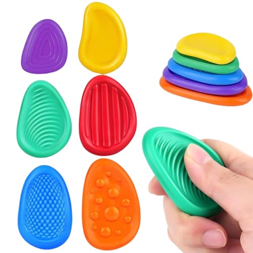 KIRZAX 6 Stück Fidget Toys Sensory Stones, Anti Stress Autismus Spielzeug, Sensorik Autismus für Spielzeug,Fidget Squishy Toy Anxiety ADHD Toys, Stressberuhigendes Spielzeug Für Kinder Erwachsene KIRZAX 6 Stück Fidget Toys Sensory Stones, Anti Stress Autismus Spielzeug, Sensorik Autismus für Spielzeug,Fidget Squishy Toy Anxiety ADHD Toys, Stressberuhigendes Spielzeug Für Kinder Erwachsene von KIRZAX