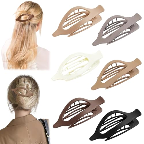 KIRZAX 6 Stück Flache Haarklammer Haarspangen Damen,Französisches Haarspangen,Flache Haarklammer's Gebogenes Design,Groß Haarspange Für Dünnes Dickes Haar,Haarschmuck für Damen und Mädchen KIRZAX 6 Stück Flache Haarklammer Haarspangen Damen,Französisches Haarspangen,Flache Haarklammer's Gebogenes Design,Groß Haarspange Für Dünnes Dickes Haar,Haarschmuck für Damen und Mädchen von KIRZAX