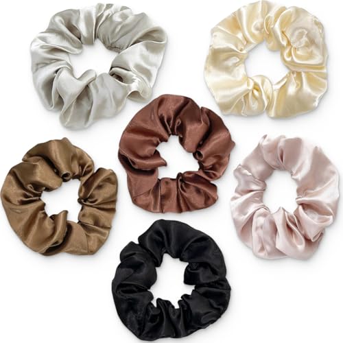 KIRZAX 6 Stück Haargummis Seide Scrunchies Satin für Damen, Elastische Gummibänder Haarband,Pferdeschwanzhalter Haarband aus Seide, für Damen & Mädchen, 6 Farben KIRZAX 6 Stück Haargummis Seide Scrunchies Satin für Damen, Elastische Gummibänder Haarband,Pferdeschwanzhalter Haarband aus Seide, für Damen & Mädchen, 6 Farben von KIRZAX
