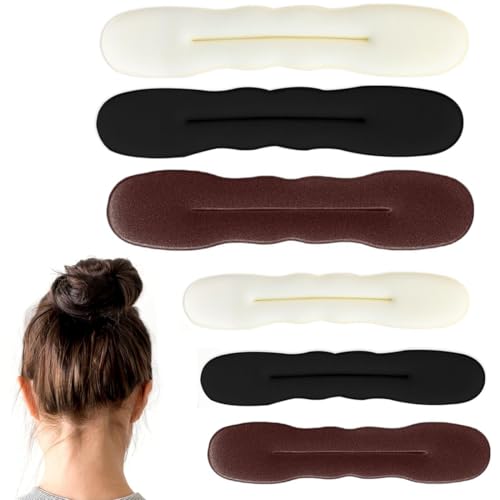 KIRZAX 6er-Pack Blumen-Dutt-Lockenwickler, Lazy Curlers,French Twist-Dutt-Clips, Elegante Damen-Haar-Accessoires, Magic-Dutt-Accessoires für Frauen und Mädchen mit mittellangem und langem Haar von KIRZAX