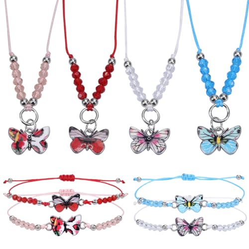 KIRZAX 8 Stück Freundschaftsarmband Kinder Einstellbare Geflochten Armbänder, Bunte Perlen Armbänder Set Kinderschmuck Als Geschenk für Mädchen Kinder Mitgebsel Geburtstag Party von KIRZAX