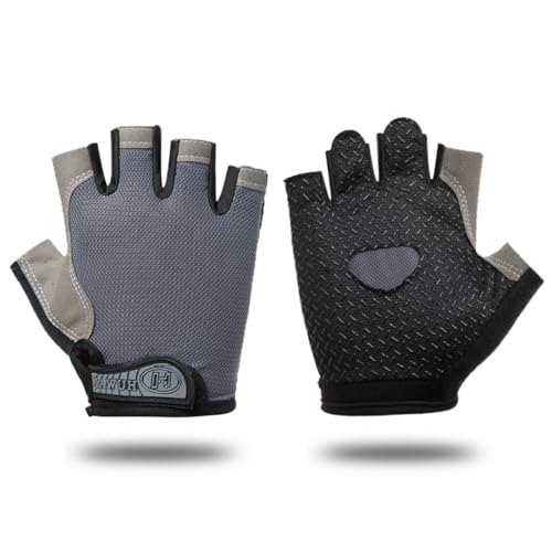 KIRZAX Herren Damen Fahrradhandschuhe Halbfinger Training Atmungsaktive Mesh-Handschuhe, Radhandschuhe Atmungsaktive Sporthandschuhe Stoßdämpfende Mountainbike-Handschuhe Fitness Halbfingerhandschuhe von KIRZAX