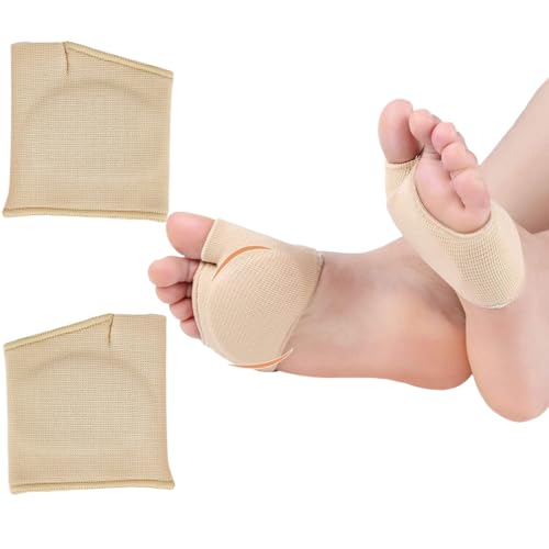 KIRZAX Mittelfußpolster, Mittelfußpolster mit Gelkissen für Frauen und Männer,Bequeme Fußballenpolsterfür Vorderfuß und Sohle zum Stehen Gehen und Laufen(Hautfarbe,L) von KIRZAX