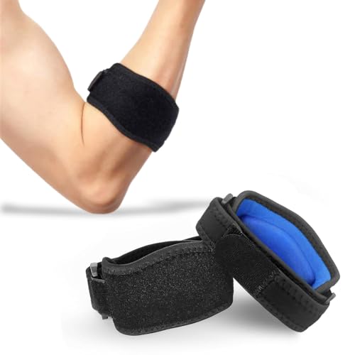 KIRZAX Tennisarmbandage,2x Ellenbogen Bandagen,Ellenbogenbandage Männer Damen mit EVA-Futter, für Sehnenentzündung, Arthritis,Lindert die Schmerzen bei Tennisarm Golferarm(Dunkelblau) von KIRZAX