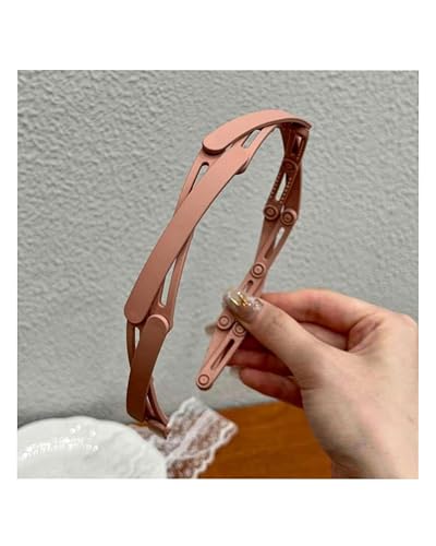 KISHMEHAR Mattes, faltbares Haarband für Damen und Mädchen, kompakter, tragbarer rutschfester Kamm mit einziehbaren Zähnen, 1 Stück (Rosa, Einheitsgröße) von KISHMEHAR