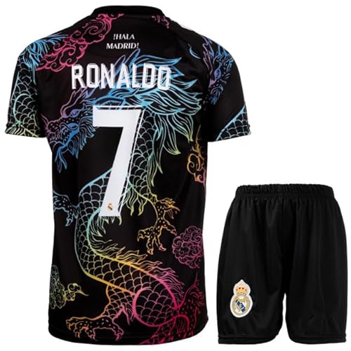 KISRAS Madrid Kinder Trikot #7 No Sonderdesign Limitierte Auflage Fußball Trikot Shorts Kinder und Jugend Größe(Mix,176) von KISRAS