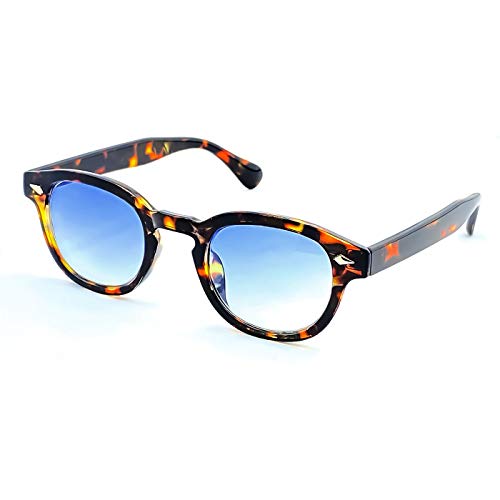 KISS® Sonnenbrille - MOSCOT Style Mod. DEPP ICONIC - Johnny Depp Mann Frau VINTAGE Unisex - HAVANA/Soft Blue von KISS