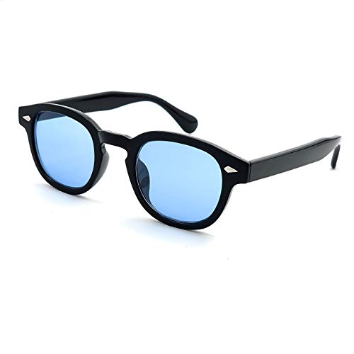 KISS® Sonnenbrille - MOSCOT Style Mod. DEPP ICONIC - Johnny Depp Mann Frau VINTAGE Unisex - SCHWARZ/Blau von KISS