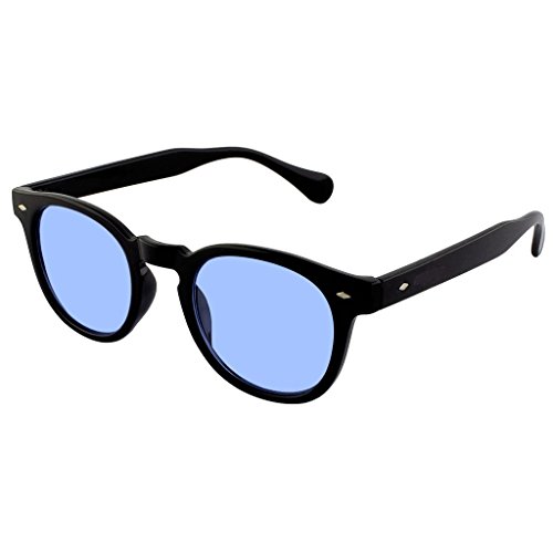 KISS® Sonnenbrille - MOSCOT Style Mod. DEPP Smoked Gradient - VINTAGE Johnny Depp Mann Frau CULT Unisex - SCHWARZ/Blau von KISS