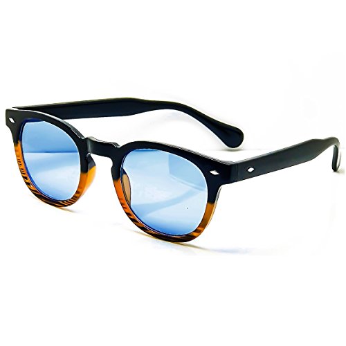 KISS® Sonnenbrille - MOSCOT Style Mod. DEPP Smoked Gradient - VINTAGE Johnny Depp Mann Frau CULT Unisex - SCHWARZ WOOD von KISS