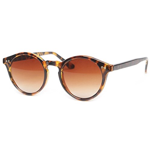 KISS® Sonnenbrille - MOSCOT Style Mod. WAVE Johnny Depp - Kult VINTAGE Leichter Mann Frau RUND Unisex - HAVANA von KISS