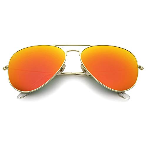 KISS AIR FORCE Sonnenbrille Herren Damen – Metall Pilot Gestell mit Tropfenförmigen Gläsern – UV400 & Polarisierte für Klare Sicht – Gelbe Fahrbrille & Blaulichtfilter – Ikonischer Vielseitiger Stil von KISS