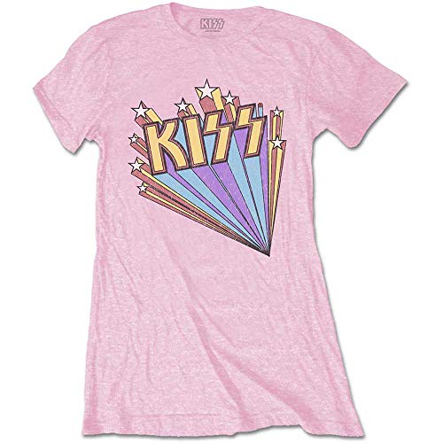 KISS Damen Stars T-Shirt, Pink (Pink Pink), 38 (Herstellergröße: Large) von KISS