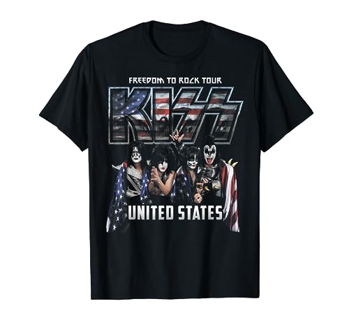 KISS - Damen T-Shirt Schwarz S Klassisch Kurzarm Crew-Ausschnitt Pull-On Klassische Passform 100% Polyester von KISS