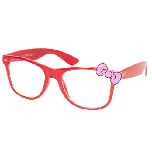 KISS KITTY Damenbrille – Nerd Gestell mit Ikonischer Schleife für Verspielten & Originellen Look – Klare UV400 Antireflex Gläser – Einzigartiger Stil für Lässige & Alltägliche Outfits von KISS
