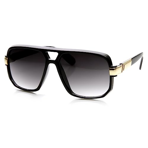 KISS Sonnenbrille OLD SCHOOL mod. RUN-DMC - Mann Frau HIP-HOP Rapper Vintage FREESTYLE - SCHWARZ V1 von KISS