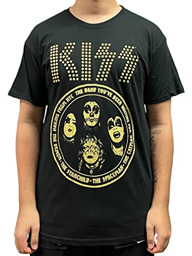 KISS T Shirt Circle Band Logo Nue offiziell Herren Schwarz von KISS