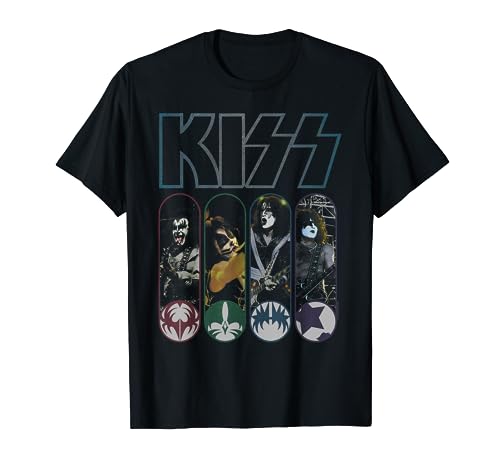 KISS - Weltweit T-Shirt Schwarz S Crew-Ausschnitt Halbarm Klassisch Passform 100% Baumwolle T-Shirt Mädchen von KISS