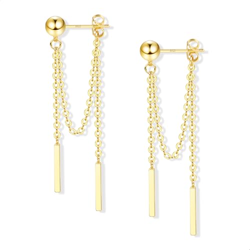 Gold Hängend Ohrringe Damen, Lange Quasten Ohrringe Hypoallergen Lange Ohrringe Lange Quasten Ohrringe Hängend Ohrringe fur Damen von KISSPAT