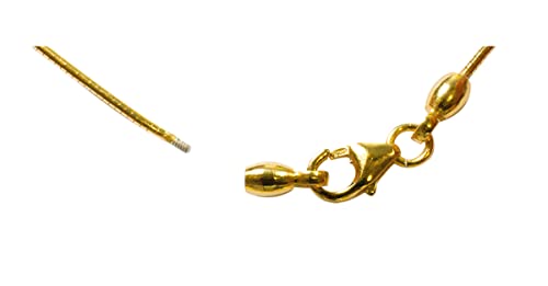 Omegareifen Silberkette 925/Silber Hartvergoldet mit abschraubbarer Hülse in 1 mm Stärke (50) von KIT Schmuck