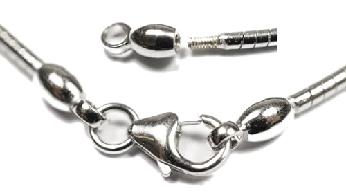 Omegareifen Silberkette 925/Sterling Silber mit abschraubbarer Hülse in 1,5 mm Stärke in 4 Längen (50) von KIT Schmuck
