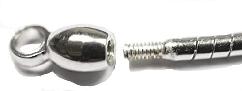 Omegareifen Silberkette 925/Sterling Silber mit abschraubbarer Hülse in 1 mm Stärke in 4 Längen (45) von KIT Schmuck