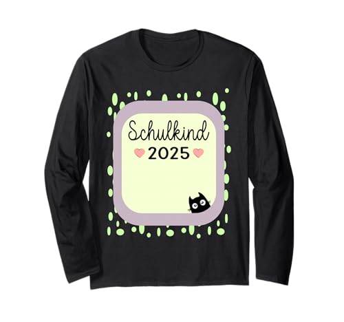 Einschulung Junge Schulkind 2025 Katzen Mädchen Schulanfang Langarmshirt Einschulung Junge Schulkind 2025 Katzen Mädchen Schulanfang Langarmshirt von KITA KINDERGARTEN GRUNDSCHULE SCHULANFANG