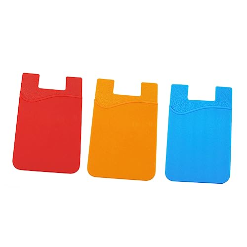 KITANDOVE 3stücke Silikon Handy Kartenhalter Wallet Ultra-Slim Selbstklebend Für Kredit Und Id-Karten Vielseitig Einsetzbar Geeignet Für Smartphones Farbe Zufällig von KITANDOVE