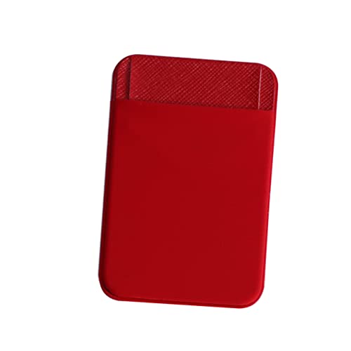 KITANDOVE Handy Rückseitenkartenhalter Aus Pu-Leder Mit Abdeckung Selbstklebender Geldbeutel Für Smartphone Für Kreditkarten Und Bargeld Rot von KITANDOVE