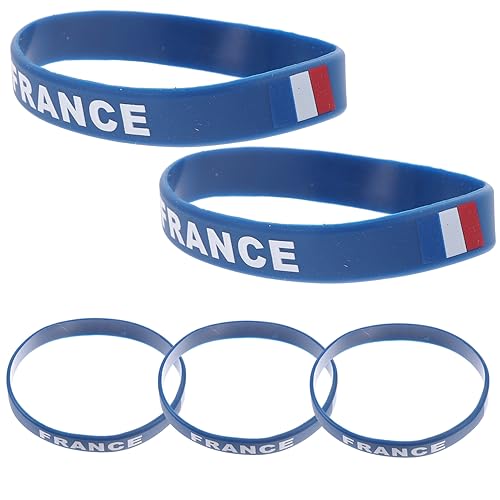 KITANDOVE Silikon-armband-set 5-teilig Armbänder Mit Nationalflaggen-aufdruck Für Damen Und Herren Frankreich-flagge Bequeme Passform Accessoire von KITANDOVE