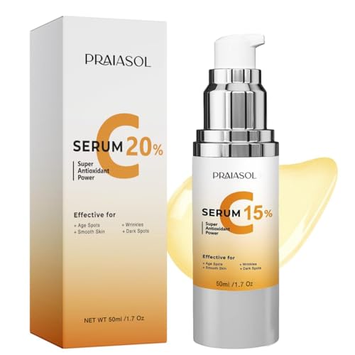 Super Vitamin C Serum for Women Over 70: Vitamin C Face Serum for Facial Use Anti Aging Suitable for Mature Skin - Targets Age Marks Wrinkles and Smoothes Skin Texture 1 fl oz. von Praiasol