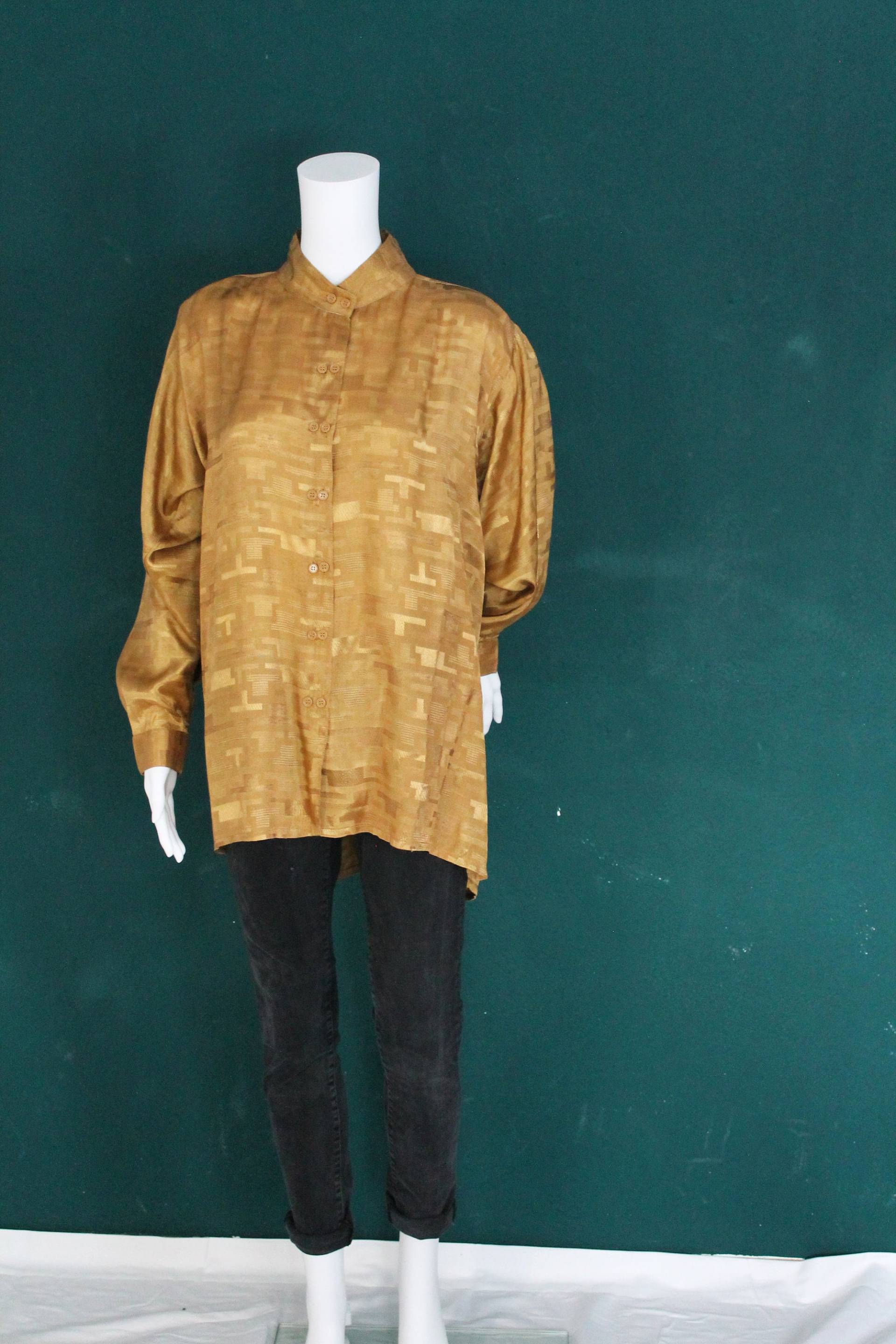 Kitschschicks Golden Vintage Blouse From The 1980S/New Deadstock von KITSCHSCHICK