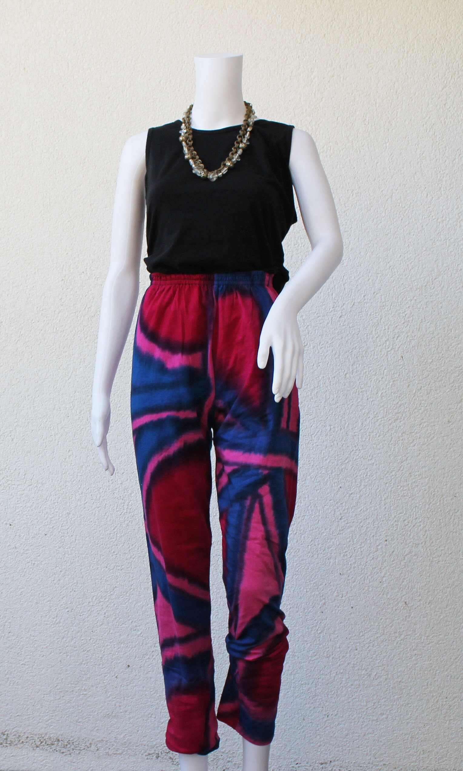 Vintage Batik Cloth Pants/90S Cotton Batik Trousers Tight/ 1990 Light Summer Different Designs Batikhose von KITSCHSCHICK