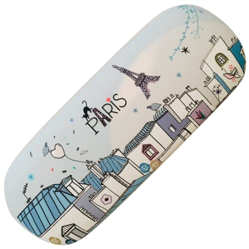 KIUB Hartschalen-Brillenetui – Motiv Paris Eiffelturm in den Wolken, beige, One size von KIUB