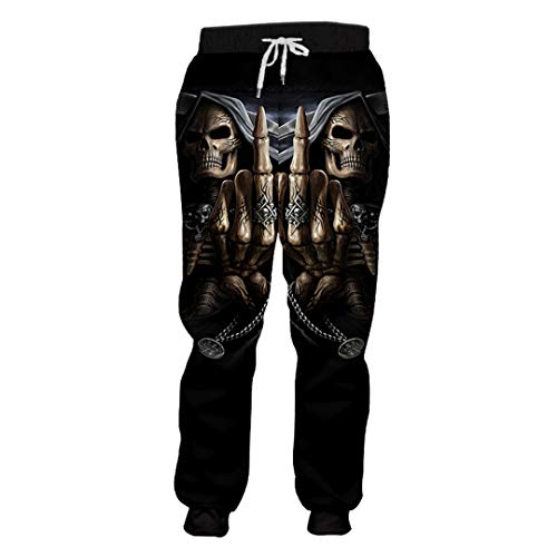 KIUYMRV Herren-Jogginghose mit Totenkopf-Motiv, lässig, modisch, 3D, Haremshose, Workout, volle Länge, Jogginghose, Punisher Totenkopf, XXL von KIUYMRV