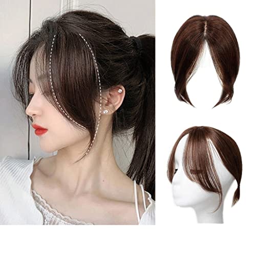 KIWZXKA Topper Mittelseitenteil Echthaar, 11 Zoll Haartopper for Frauen Echthaarverlängerungen, for Frauen Mit Dünner Werdendem Pony Pony Haarspange Top HairPieces (Color : Brown) von KIWZXKA