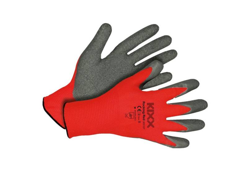KIXX Gartenhandschuhe Handschuhe für die Gartenarbeit Rot/Grau - Größe 8 von KIXX