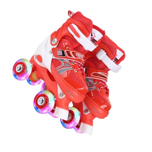 KIXZSAZ 2 Teile/Satz Kinder Rollschuhe Mit Farbigen Lichter Mädchen Im Alter Von 6 12 ABS Mädchen Rollschuhe Für Kinder Im Alter Von 6 12 Kid Skates, Rot, Glitzerstil KIXZSAZ 2 Teile/Satz Kinder Rollschuhe Mit Farbigen Lichter Mädchen Im Alter Von 6 12 ABS Mädchen Rollschuhe Für Kinder Im Alter Von 6 12 Kid Skates, Rot, Glitzerstil von KIXZSAZ