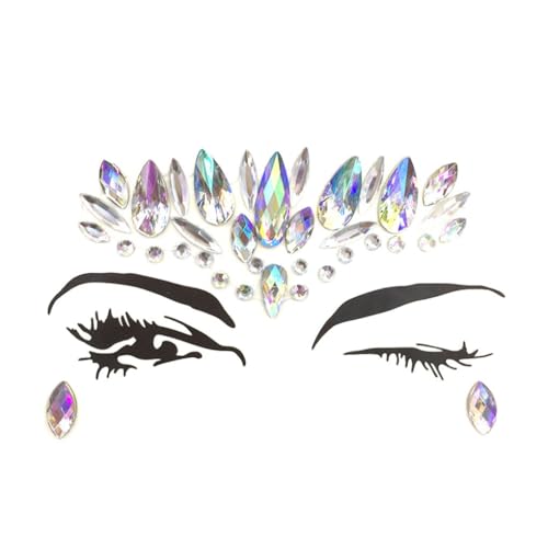 KIXZSAZ Auge Gesicht Juwelen Strass Aufkleber Augenbraue temporäre Schmuck DIY Dekorationen Kostüm Festival Make up Zubehör, Weiß von KIXZSAZ