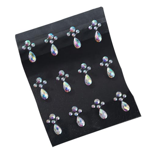 KIXZSAZ Auge Gesicht Juwelen Strass Selbstklebende Aufkleber Augenbrauen Temporäre Make up DIY Maniküre Dekorationen Kostüm Hochzeit, Geben Sie 6 ein von KIXZSAZ