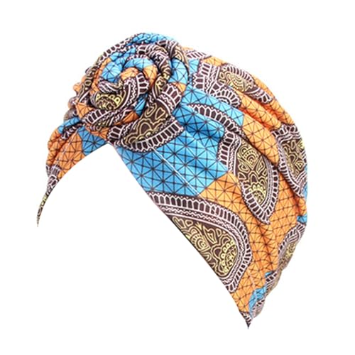 KIXZSAZ Bohemian Styles Head Wraps für Frauen, elastisches Design, V förmig, vorgebundene Schlafmütze, plissierte Schädelkappe, modisch, Orange KIXZSAZ Bohemian Styles Head Wraps für Frauen, elastisches Design, V förmig, vorgebundene Schlafmütze, plissierte Schädelkappe, modisch, Orange von KIXZSAZ
