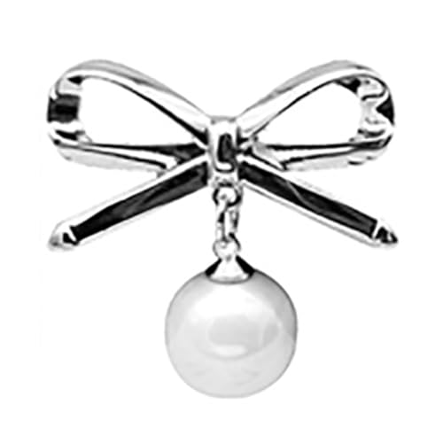 KIXZSAZ Bowknot Pearl Brosche Elegante Emaille Anstecknadel Anti leere Kleidung Accessoire Strass Mädchen Geschenk Ornamente Broschen, Silber S222B KIXZSAZ Bowknot Pearl Brosche Elegante Emaille Anstecknadel Anti leere Kleidung Accessoire Strass Mädchen Geschenk Ornamente Broschen, Silber S222B von KIXZSAZ