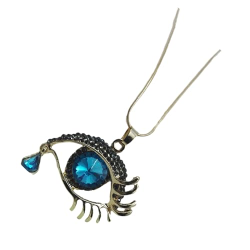 KIXZSAZ Einzigartige Strass Halskette mit bösem Blick Anhänger, elegante und zarte Augen, Hoe Kristall Pullover Kette, Legierung, einfach zu kombinieren, blauer See von KIXZSAZ