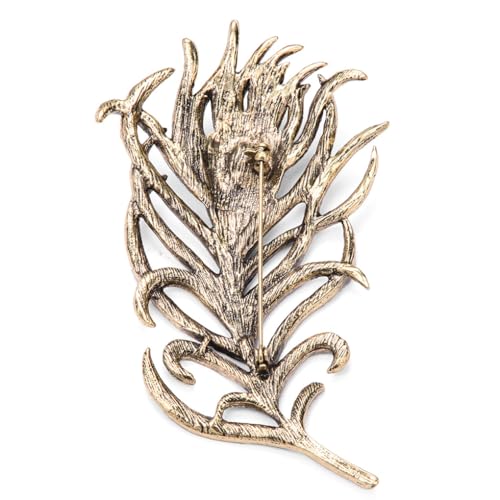 KIXZSAZ Federn Brosche Kristall Vintage Pins Party Jubiläum Kleidung Dekoration Tiefe Broschen Mädchen Schmuck Zubehör von KIXZSAZ