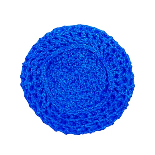 KIXZSAZ Frauen Mesh Häkeln Haarnetz tragbar atmungsaktiv wiederverwendbar waschbar flexibel einfarbig Home Schlafzimmer schlafen Haarnetz Hut, Blau von KIXZSAZ