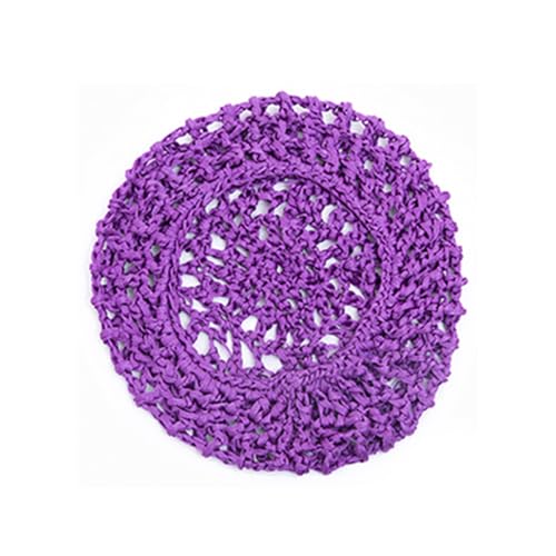 KIXZSAZ Frauen Mesh Häkeln Haarnetz tragbar atmungsaktiv wiederverwendbar waschbar flexibel einfarbig Home Schlafzimmer schlafen Haarnetz Hut, Violett von KIXZSAZ