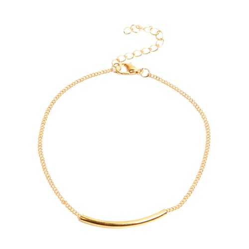 KIXZSAZ Fußkettchen Stilvolle verstellbare universelle verschleißfeste Fußkettchen im einfachen Stil Ornamente Strandgeschenke Damen Fußkettchen, Gold von KIXZSAZ